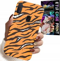 Etui Do Samsung Galaxy A20E - Plecki W Tygrysie Paski Pokrowiec +Szkło
