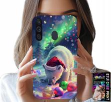 Etui Do Samsung Galaxy A21 - Świąteczny Niedźwiedź Bombki Case +Folia