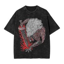 R-Rings Radahn E-Eldening Washed T Shirts Streetwear Hip Hop Casual T-Shirt Tees for Men and Women Short Sleeve Harajuku Graphic M