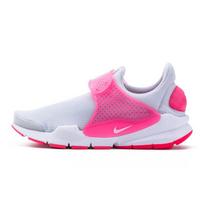 Nike Sock Dart Comfortable Versatile Shock Absorbing Non-Slip Durable Lightweight Low-Top Casual Shoes GS Women Casual Shoes Gray Pink 904277-001 36