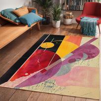 Colorful Mid-Century Modern Area Rug Abstract Art Deco Carpet for Living Room Bedroom Kitchen and Laundry Rug Floor Mat 40x60cm