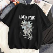 Rock Grupės Linkin-Park Grafiškai Spausdinti Marškinėliai Vasariniai Moteriški Laisvalaikio Trumpomis Rankovėmis Streetwear Marškinėliai Viršutiniai Drabužiai Harajuku Apvalia Kaklo Drabužiai S juoda