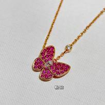 Musla Designer Hot Sale Vintage Women's Necklace Luxury Jewelry For Women 925 Silver Butterfly Shape Pendant Chain Necklaces rožinė