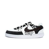 Nike Court Vision Skateboard Shoes Unisex Low Top Black/White DH2987-101(Team1308- ) 41