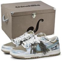 Nike Dunk Slip Resistant Abrasion Resistant Low top Skateboard Shoes Men's Brown Blue White HQ1175-240(Team96- S-BOX) 38