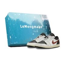 Jordan Air Jordan 1 Lemon Joy Low top Vintage Basketball Shoes Unisex Black Gray 553558-040(Team399-S-BOX) 42