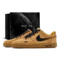Nike Court Vision 1 Dark Shadow Wheat, Shopping Bag Cushioning Abrasion Resistant Lightweight Low top Skateboard Shoes CD5463-200(TEAM795-) 44.5