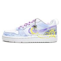 Nike Court Borough Cushioning, Wear Resistant Skateboard Shoes Women's Yellow White Purple BQ5448-100(team910-) 35.5