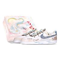Nike Court Vision 1 Mechanical Spirit, Puppy Ade Cushioning, Wear Resistant Low top Skateboard Shoes Unisex White Blue DH2987-101(Team83-SBOX) 40.5