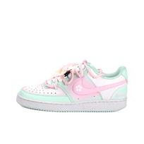 Nike Court Vision Low Pink Green Cherry Blossom Abrasion Resistant Low top Skateboard Shoes Women's Green Pink DH3158-301(Team304-) 35.5