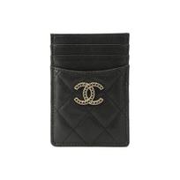 Chanel Diamond Pattern Rhinestone Logo Shiny Caviar Leather Card Holder Women Accessories Black AP3404-B12928-CBLKB Box(Basic Set+Box)