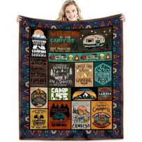 VIKAMA Vintage Camping Style Blanket Multi Functional Warm Home Camping Outdoor Nap Blanket Room Decoration 80x120cm(31x47inch)