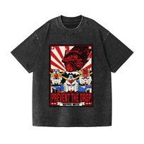 Gundam Vintage Wash Japanese Design T-Shirt High-quality Streetwear Is Suitable for Both Summer Men and Women S