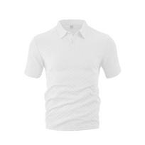 Men's Textured Herringbone Pattern Polo Shirt with Short Sleeves S balta