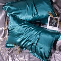 Solid Color Mulberry Silk Pillowcase - Adult Silky Ice Silk Cover 48x74cm (1 piece) mėnulio mėlyna spalva