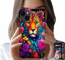 Etui Do Iphone 15 Plus - Kwieciste Wzory Tygrys Tygrysek + Folia