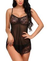 European Hot-Selling Sexy Multicolor Suspender Women's Mesh Nightgown M juoda