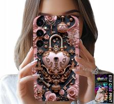 Etui Do Samsung Galaxy A05S - Kobiece, Modne Wzory, Kłódka Serce Róża