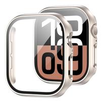 Screen Protector For Apple Watch Case 10 9 8 7 6 5 4 SE 46mm 42mm 45mm 44mm 41mm 40mm Tempered Glass PC Bumper Cover Protectives 40mm Series 6 5 4 SE