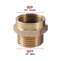IBC Portable Tank Adapter 2  (60mm) NPS to 3/4  Fine Thread IBC Tank Connector 3/4  Thread BSP GHT Brass Conversion Adapte