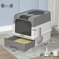 Spacious Enclosed Cat Litter Box with Anti-Splash Design and Easy-Clean Drawer Litter Box