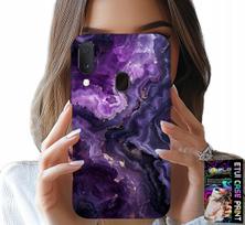 Etui Do Samsung Galaxy A20E - Fioletowy Marmurek Modne Kobiece + Szkło