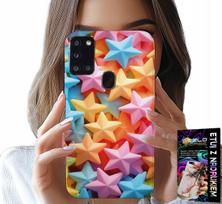 Etui Do Samsung Galaxy A21S - Kolorowe Gwiazdki Gwiazda Futerał +Folia