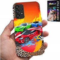 Etui Do Samsung Galaxy A23 5G - Dla Dzieci, Samochody Wyścigowe + Szkło