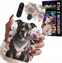 Etui Do Samsung Galaxy A21 - Pitbull Groźne Psy Futerał Plecki Case