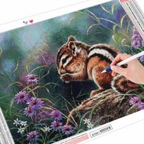 5D DIY Full Drill Diamond Painting Squirrel Needlework Handicraft Diamond Embroidery Animal Cross Stitch Decor For Home Full Round (20X30CM)