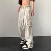WTEMPO Casual Baggy Wide Leg Sweatpants Loose High Waist Streetwear Cargo Pants Women Hippie Joggers Trousers Y2K Clothes M balta