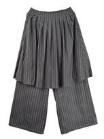 XITAO Stripe False Two Pieces Wide Leg Pants LJ1044 M pilka