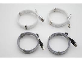 Fast Charging Magnetic Silicone Rope Cable for Apple, Type-C, and Android Devices Magnetic Absorption (Android) balta