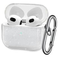 „Bling Glitter“ minkštas TPU ausinių dėklas, skirtas „Airpods 4 2024 Pro 2“ 2 kartos „Air Pods“ 3 1, 3 kartos dangtelis su raktų pakabuko priedu For Airpods 4 2024 skaidri