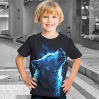 Wofl Funny T Shirt Kids Children Animal Wolf 3d Printed Boys Girls Casual T-Shirts Birthday Gift Tshirts Baby Clothes Top 100