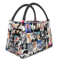 „Marilyn Monroe“ koliažo amerikiečių modelis ir dainininkė izoliuoti pietų krepšiai mokyklos biurui, vandeniui atsparūs aušintuvai, terminė „Bento Box“ moterims 28x17x16CM smėlis