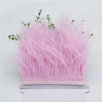 8-10 cm stručio plaukų audinio apdaila Drabužių aksesuarai Spalvingos stručio plunksnos Audinys su plunksnomis 3 light pink