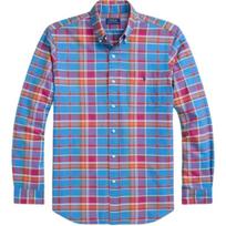 Polo Ralph Lauren Plaid Single-Breasted Collar Long Sleeve Shirt Men shirts Blue MNPOWOV16823998-400 S