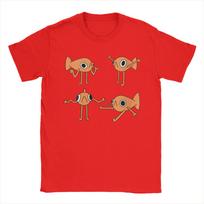 Men Funny Fish Le Poisson Steve Meme T Shirts Moods Pure Cotton Tops Funny Short Sleeve Crew Neck Tees Unique T-Shirts S