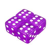 4Pcs/Set Plastic Dice Shape Universal Stem Tyre Air Valve Dustproof Cap for Car/Bicycle/Motorcycle/Wheels/SUVs/Bike/Trucks Amagi violetinė