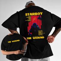 Rapper THE WEEKND STARBOY Album 2025 Merch Tshirt Mens Summer Street Gothic Hip Hop Retro Cotton Short Sleeve Casual Y2k S