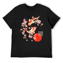 Cherry Blossom Koi Carp Fish Japanese Sakura T-Shirt S juoda