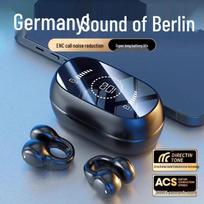 SR 2026 Open-Ear Clip Bone Conduction Bluetooth Sports Earbuds Berlin Sound 2026 High-Config Edition žvaigždėta juoda spalva