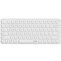 Rapoo 78-Key Wireless/Bluetooth Multi-Mode Keyboard, Ultra-Thin Compact Portable Wireless Keyboard, Computer Laptop Business Office Keyboard, White balta