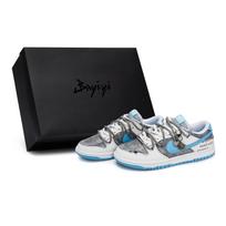 Nike Dunk Skateboard Shoes Men's Low Top White/Blue/Gray HF5441-001(Team80-S-BOX) 41