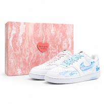 Nike Court Vision 1 Heartbeat Confession For Women's Low top Skateboard Shoes Women's Blue Pink DH3158-101(team1747-) 35.5