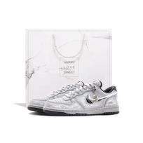 Nike Dunk Cushioning Coverage Abrasion Resistant Low top Skateboard Shoes Unisex Gray 355152-017(Team59-SBOX) 39