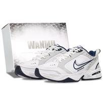 Nike Air Monarch 4 Gray Track Slip Resistant Abrasion Resistant Low top Chunky Sneakers Men's White Gray 415445-102(Team686-) 41