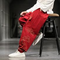 Vyrai Kinų Kung Fu Kelnės Tai Chi Kelnės Treniruotės Ušu Apatinės Suvarstomos Menas Sportas L raudona