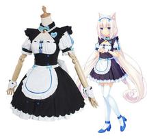 Katytės rojus Šokoladinis vanilinis tarnaitės kostiumas Cosplay Lenktynininko apranga Extra Large white